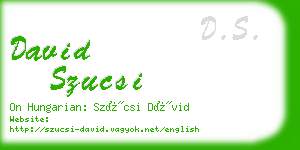 david szucsi business card